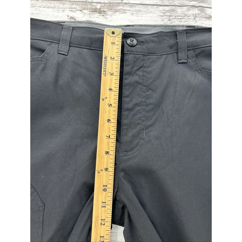 Eddie Bauer Fleece Lined Tech Pant Men's 40x31 Black Straight Side Zip Pocket